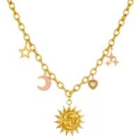 Colier Crescent Sun Charms_0